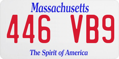 MA license plate 446VB9