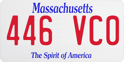 MA license plate 446VC0