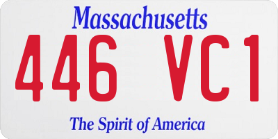 MA license plate 446VC1