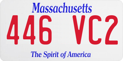 MA license plate 446VC2