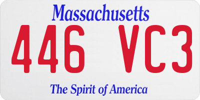 MA license plate 446VC3