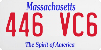 MA license plate 446VC6
