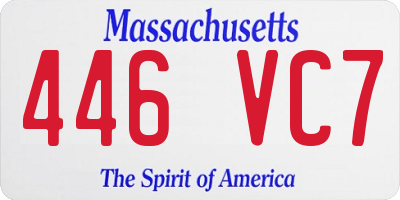 MA license plate 446VC7