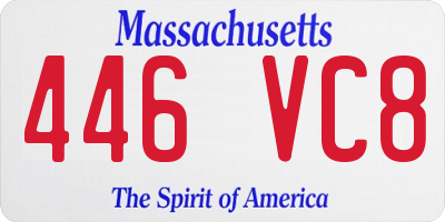 MA license plate 446VC8