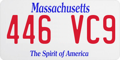 MA license plate 446VC9