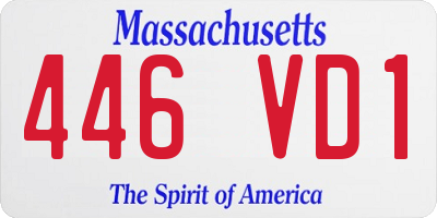MA license plate 446VD1