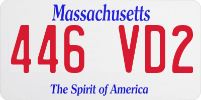 MA license plate 446VD2