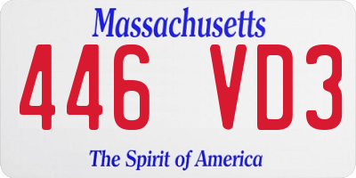 MA license plate 446VD3