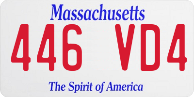 MA license plate 446VD4