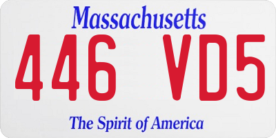 MA license plate 446VD5