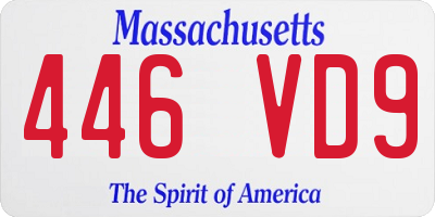 MA license plate 446VD9