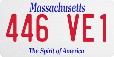 MA license plate 446VE1