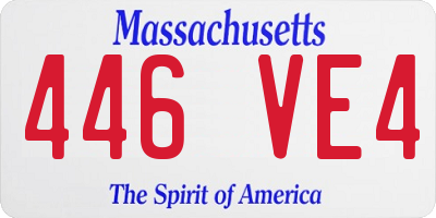 MA license plate 446VE4