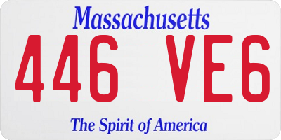 MA license plate 446VE6