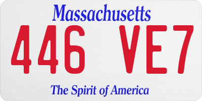 MA license plate 446VE7
