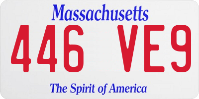 MA license plate 446VE9