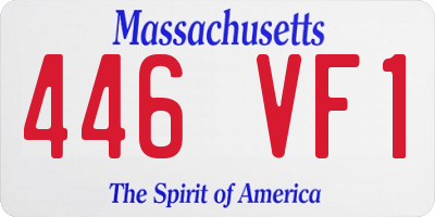 MA license plate 446VF1
