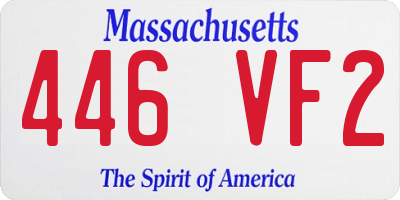 MA license plate 446VF2