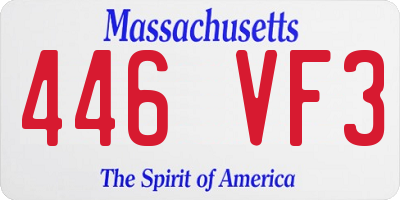 MA license plate 446VF3