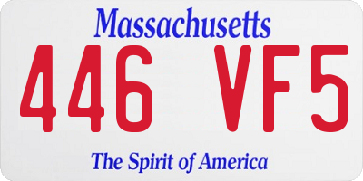 MA license plate 446VF5