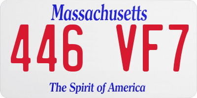 MA license plate 446VF7
