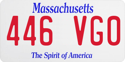 MA license plate 446VG0