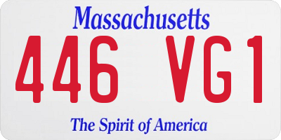 MA license plate 446VG1