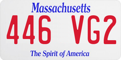 MA license plate 446VG2