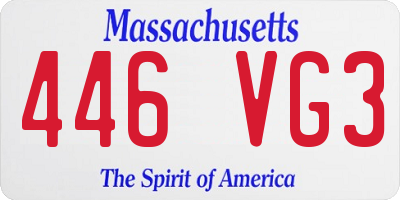 MA license plate 446VG3