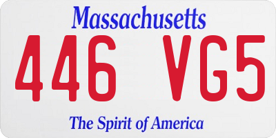 MA license plate 446VG5