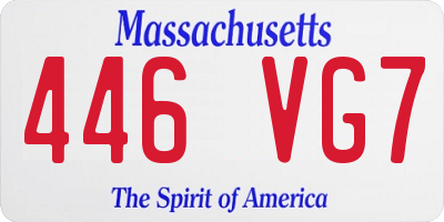 MA license plate 446VG7
