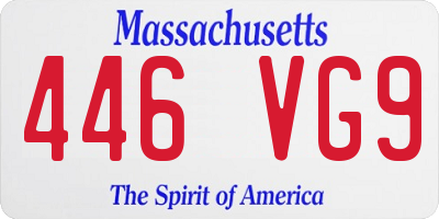 MA license plate 446VG9