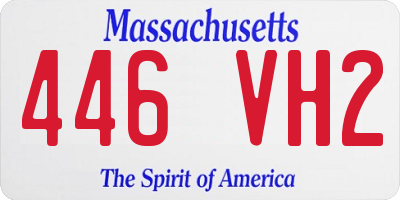 MA license plate 446VH2