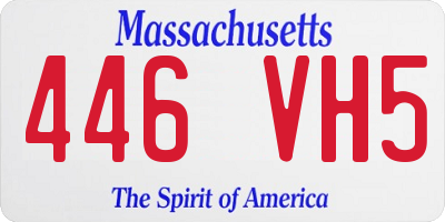 MA license plate 446VH5