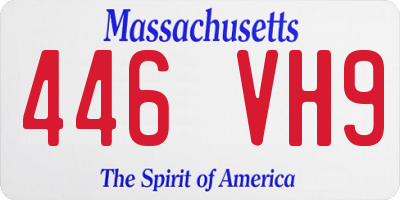 MA license plate 446VH9