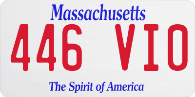 MA license plate 446VI0