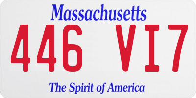 MA license plate 446VI7