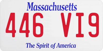 MA license plate 446VI9