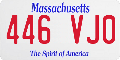 MA license plate 446VJ0