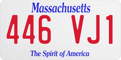 MA license plate 446VJ1