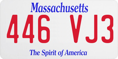 MA license plate 446VJ3
