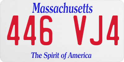 MA license plate 446VJ4