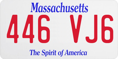 MA license plate 446VJ6
