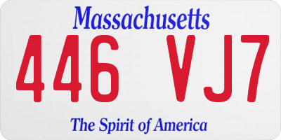 MA license plate 446VJ7