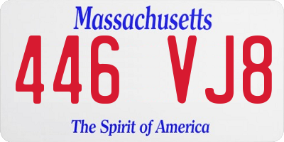 MA license plate 446VJ8