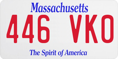 MA license plate 446VK0