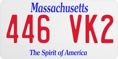 MA license plate 446VK2
