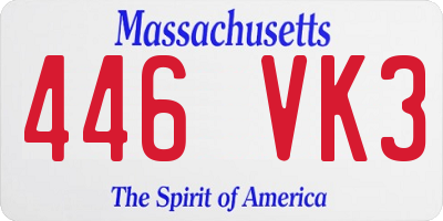 MA license plate 446VK3