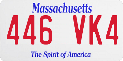MA license plate 446VK4
