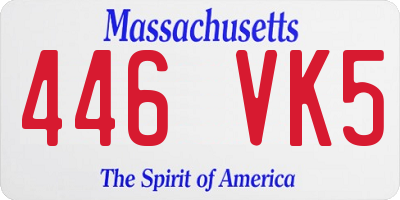 MA license plate 446VK5